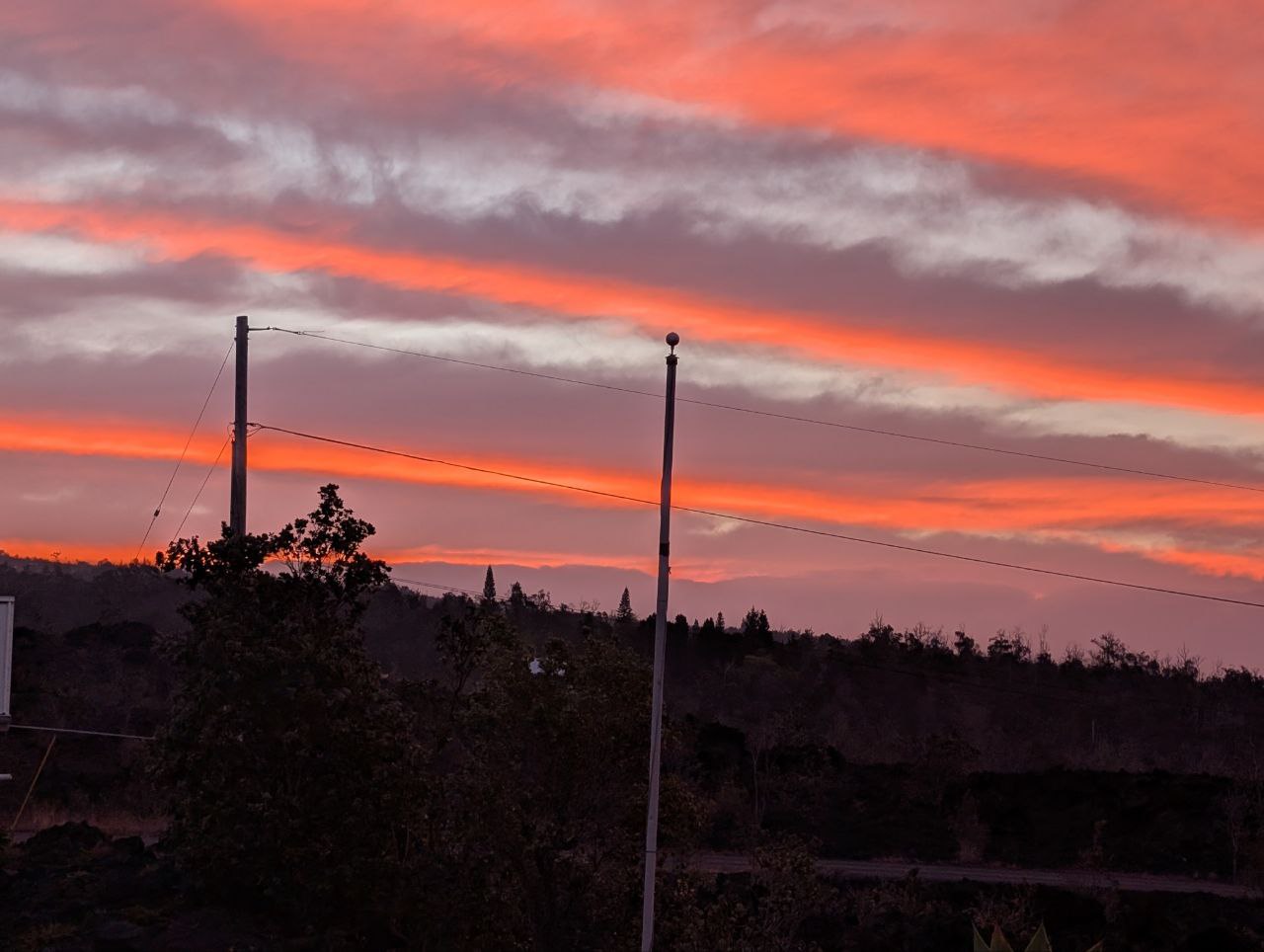 Coral sunset from the Big Island