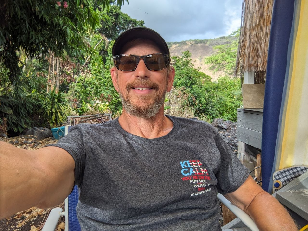 Greg working on the house