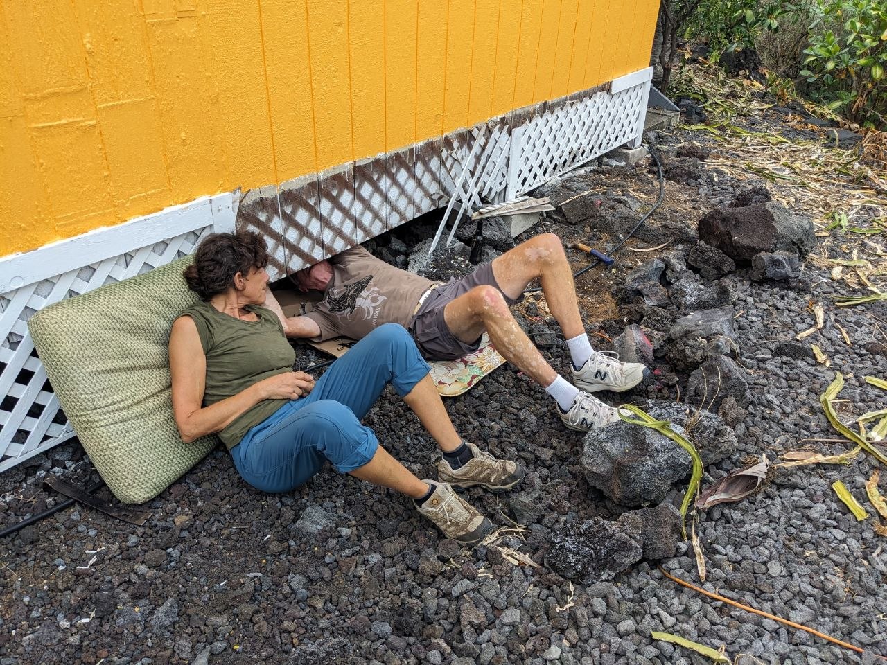 Greg at a market with Day of the Dead figure